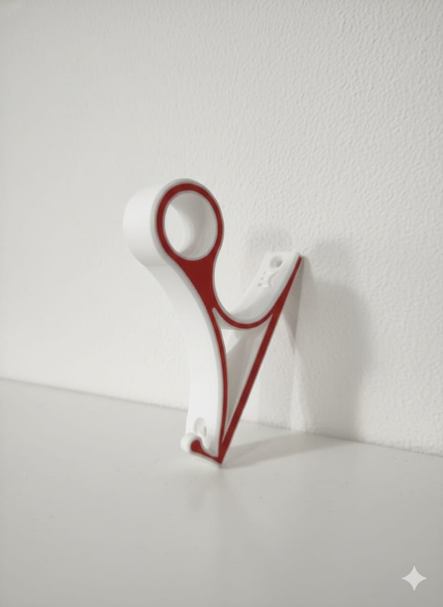 3D Printed Helmet Wall Mount & Key Holder – Space-Saving, Strong & Stylish